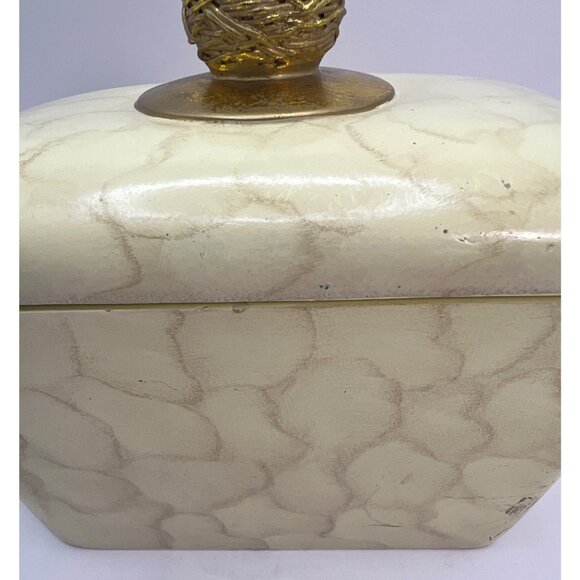 Ornate heavy Resin Box For Vanity, Dresser, Bathroom, Gold Handle - Picture 2 of 9